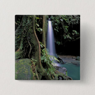 Bóton Quadrado 5.08cm Dominica, Lago Esmeralda, Cachoeira.