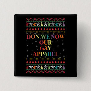 Bóton Quadrado 5.08cm Don We Now Our Gay Gay de Natal