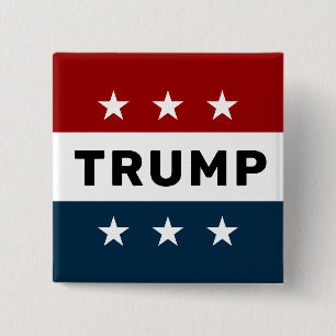 Bóton Quadrado 5.08cm Donald Trump 2024 Classic Star Pinback
