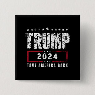 Bóton Quadrado 5.08cm Donald Trump 2024 De Volta à América Eleição