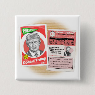 Bóton Quadrado 5.08cm Donald Trump Politics Trading Card