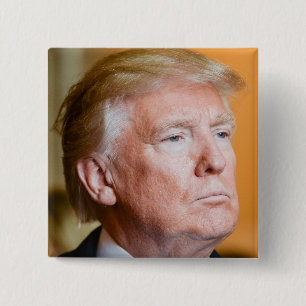 Bóton Quadrado 5.08cm Donald Trump Portrait