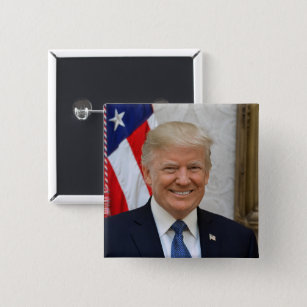 Bóton Quadrado 5.08cm Donald Trump Presidente dos EUA Casa Branca MAGA 2