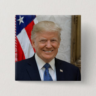 Bóton Quadrado 5.08cm Donald Trump Presidente dos EUA Casa Branca MAGA 2
