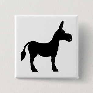 Bóton Quadrado 5.08cm Donkey Silhouette