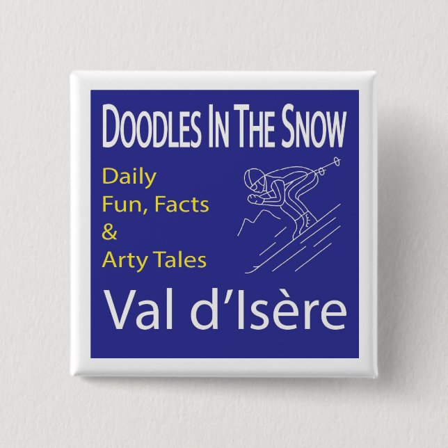 Bóton Quadrado 5.08cm "Doodle in the Snow" button (badge) (Frente)