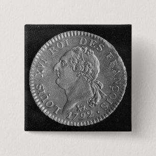 Bóton Quadrado 5.08cm D'or de Louis que descreve Louis XVI, 1792