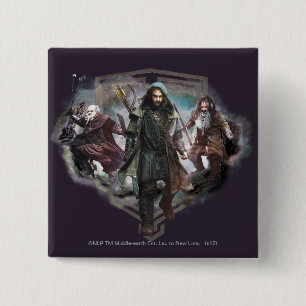Bóton Quadrado 5.08cm Dori, Kili e Bifur