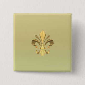 Bóton Quadrado 5.08cm Dourado pulso de raias
