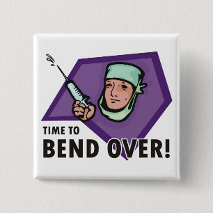 Bóton Quadrado 5.08cm Doutor da injeção/enfermeira engraçados -