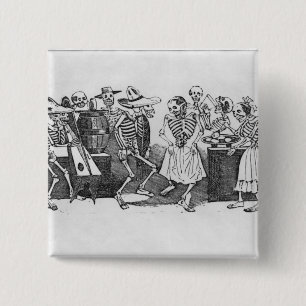 Bóton Quadrado 5.08cm D'outretombe de Calavera du jarabe