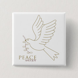 Bóton Quadrado 5.08cm Dove of peace