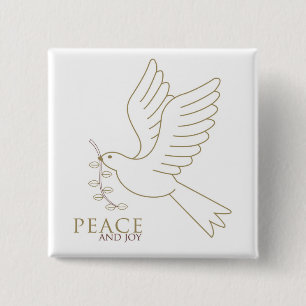 Bóton Quadrado 5.08cm Dove of peace