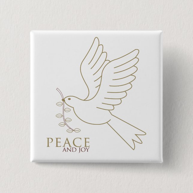 Bóton Quadrado 5.08cm Dove of peace (Frente)