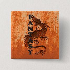 Bóton Quadrado 5.08cm Dragão FANTASY em ferrugem