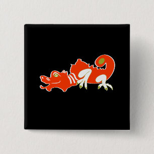 Bóton Quadrado 5.08cm Dragão vermelho