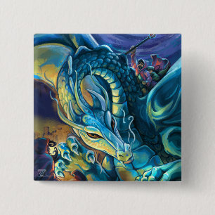 Bóton Quadrado 5.08cm Dragon Rider — Arte Pintada
