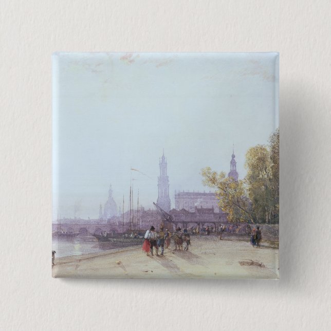 Bóton Quadrado 5.08cm Dresden (Frente)