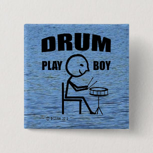 Bóton Quadrado 5.08cm Drum Play Boy