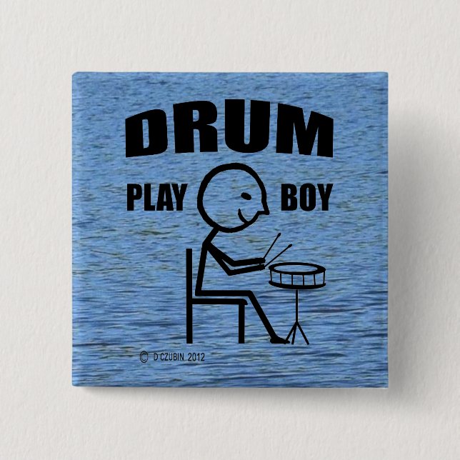 Bóton Quadrado 5.08cm Drum Play Boy (Frente)