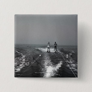 Bóton Quadrado 5.08cm Duas pessoas do esqui aquático