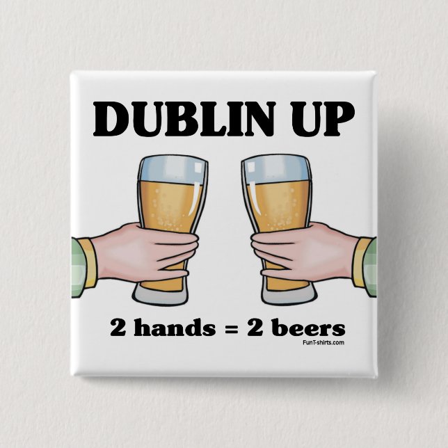 Bóton Quadrado 5.08cm Dublin acima do botão (Frente)