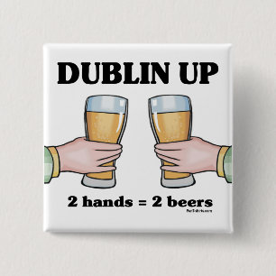Bóton Quadrado 5.08cm Dublin acima do botão