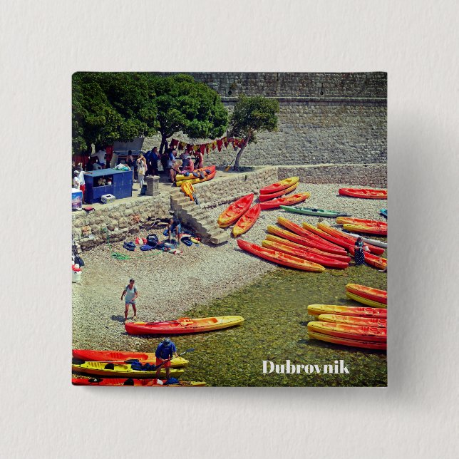 Bóton Quadrado 5.08cm Dubrovnik Croácia West Wall Holiday Souvenir (Frente)