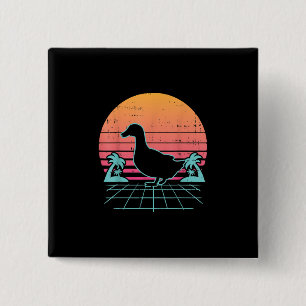 Bóton Quadrado 5.08cm Duck Vaporwave, Fazenda dos anos 80