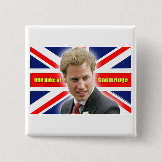 Bóton Quadrado 5.08cm Duque HRH de Cambridge - Incrível!
