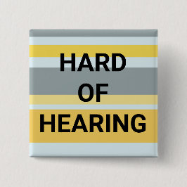 Bóton Quadrado 5.08cm Duro da audição Moderna Stripes Cinzas amarelas si