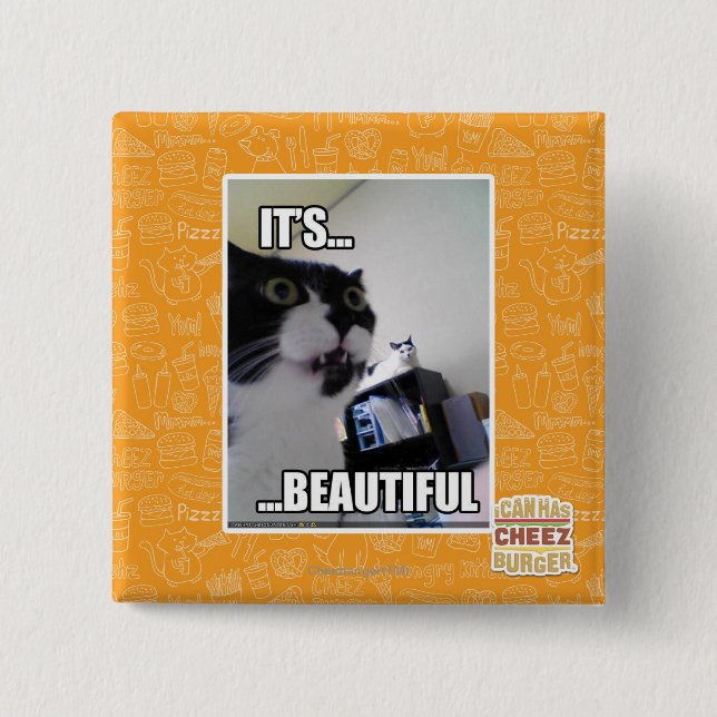 Bóton Quadrado 5.08cm É bonito (Frente)