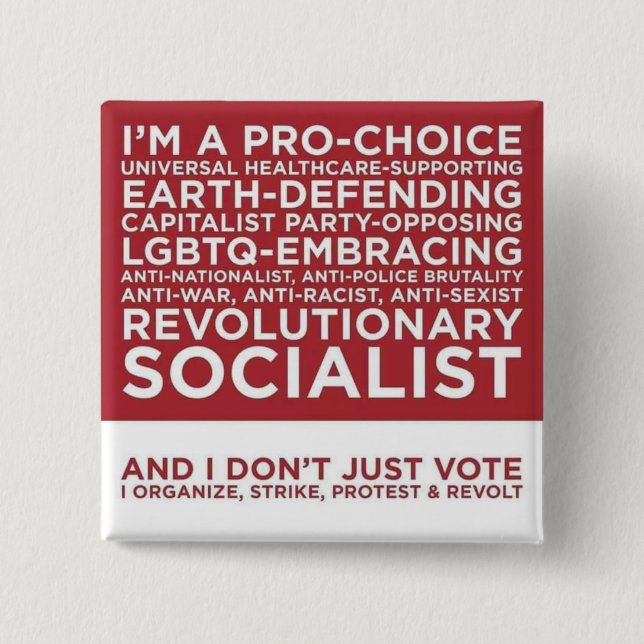 Bóton Quadrado 5.08cm E eu apenas não voto (Frente)