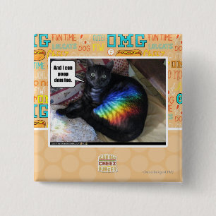 Bóton Quadrado 5.08cm E eu também posso fazer cocô.