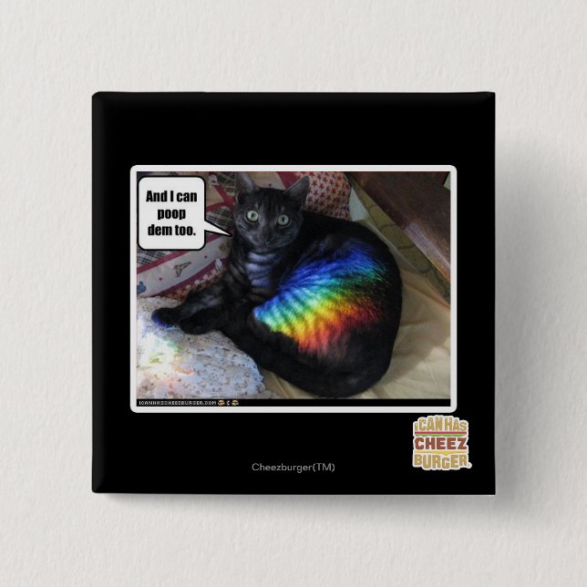 Bóton Quadrado 5.08cm E eu também posso fazer cocô. (Frente)