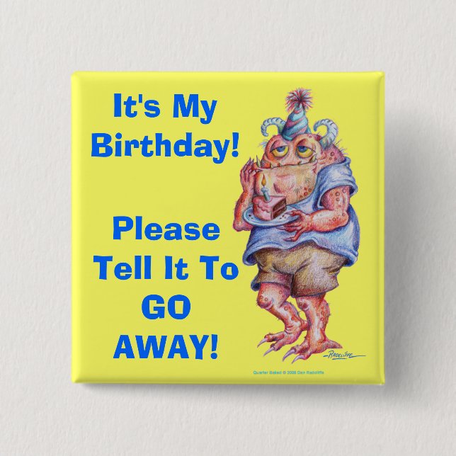 BÓTON QUADRADO 5.08CM É MEU ANIVERSÁRIO! (Frente)