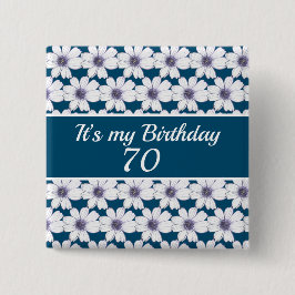 Bóton Quadrado 5.08cm É o meu Aniversário Personalizado