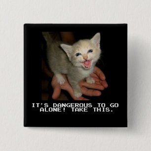 Bóton Quadrado 5.08cm É perigoso ir botão sozinho