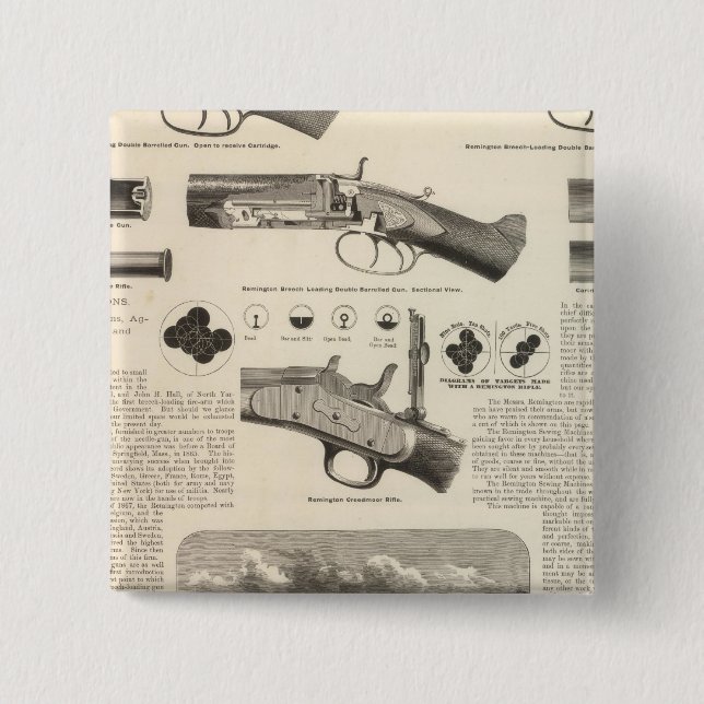 Bóton Quadrado 5.08cm E Remington and Sons (Frente)