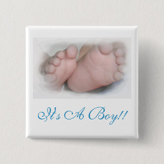 Bóton Quadrado 5.08cm É um menino!! Botão