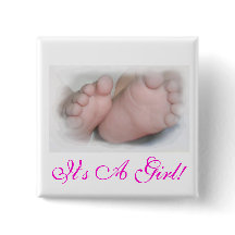 É uma menina! Botão