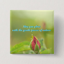 Bóton Quadrado 5.08cm Earth’s Glow and Healing Japanese Flowers/EarthDay