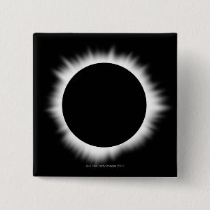 Bóton Quadrado 5.08cm Eclipse solar com corona