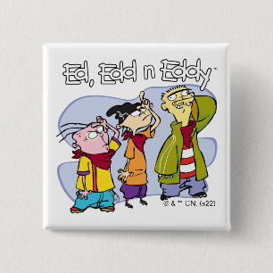 Bóton Quadrado 5.08cm Ed, Edd, Sinais de Mão Eddy