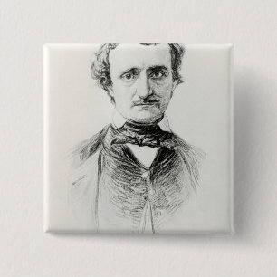 Bóton Quadrado 5.08cm Edgar Allan Poe 1907