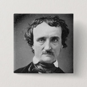 Bóton Quadrado 5.08cm Edgar Allan Poe ~ Retrato 1849