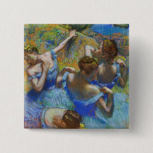 Bóton Quadrado 5.08cm Edgar Degas - Dançarinos Azuis
