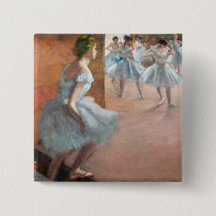 Bóton Quadrado 5.08cm Edgar Degas - Dançarinos Subindo uma Escada