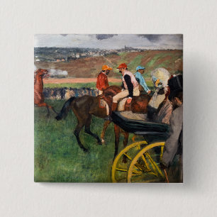 Bóton Quadrado 5.08cm Edgar Degas - Nas Corridas