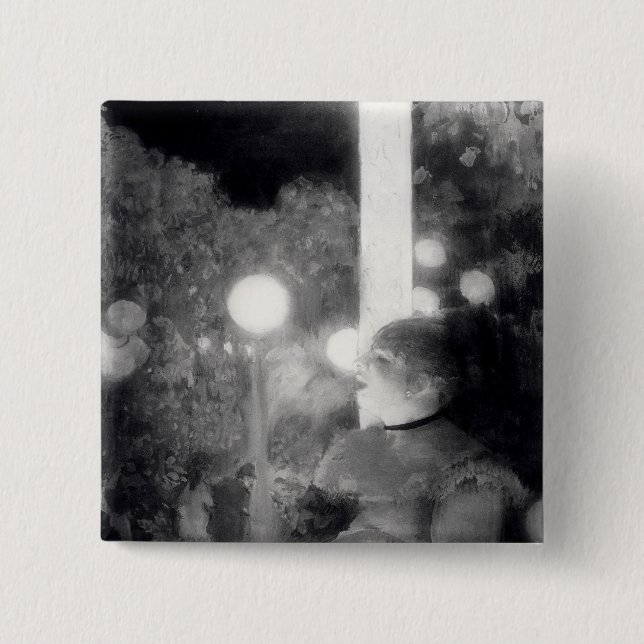 Bóton Quadrado 5.08cm Edgar Degas | o concerto do café (Frente)